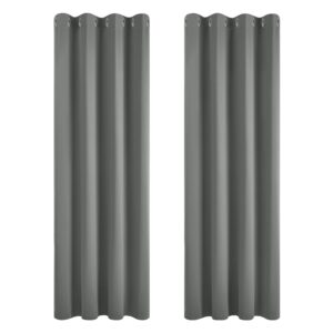 Deconovo 84 inch Drop Curtains Blackout Super Soft Bedroom Curtains Thermal Insulated Energy Saving Blackout Curtains for Kids Light Grey 46x84 Inch 2 Panels