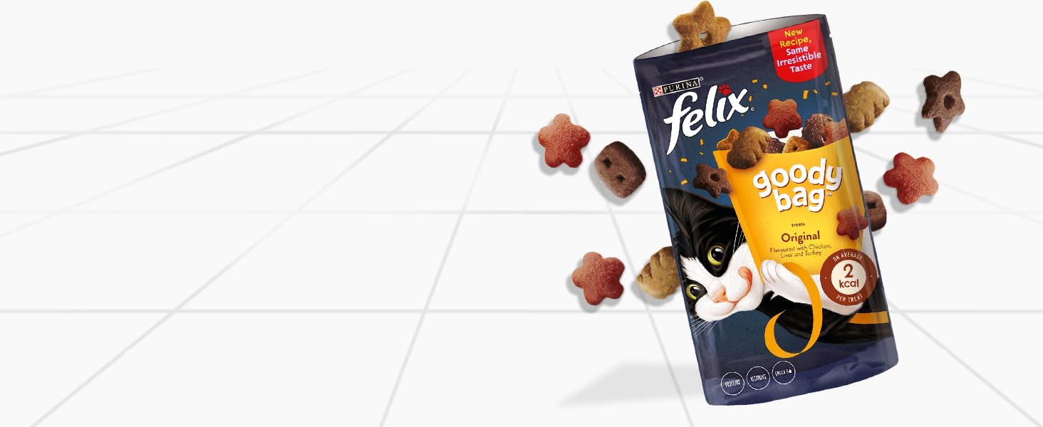 FELIX Snacks Delicious flavours and appealing textures Goody Bag Original Chicken and Lever