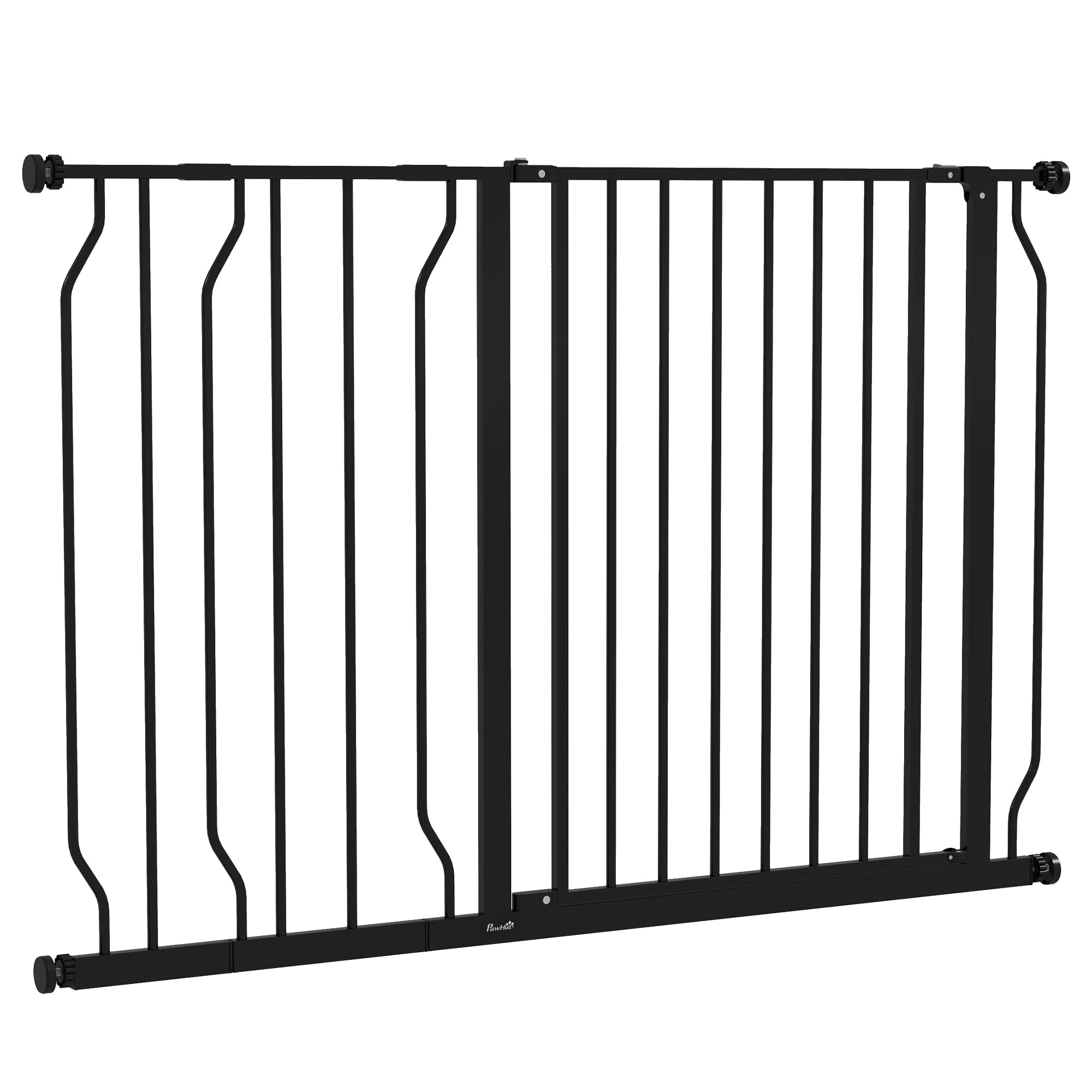 PawHut Dog Gate Wide Stair Gate w/Door Pressure Fit Pets Barrier for Doorway