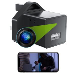 Spy Camera 1080P HD WiFi Hidden USB Charger Wireless Indoor Secret Camera Mini Nanny Spy Cam Home Security Surveillance Camera Small Monitoring Camera with Motion Detection Remote App Control