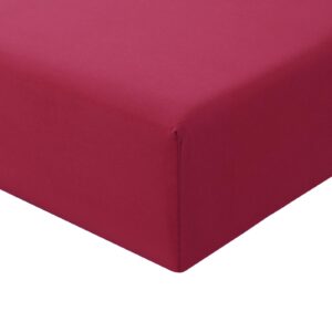 RUIKASI Deep Fitted Sheet King Size - Red Kingsize Fitted Bed Sheet 40cm/16 inch