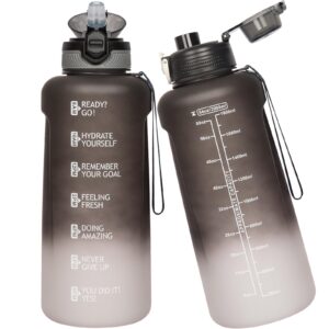 Seekua Sports Tritan Water Bottle 2l with Straw & Time Markings