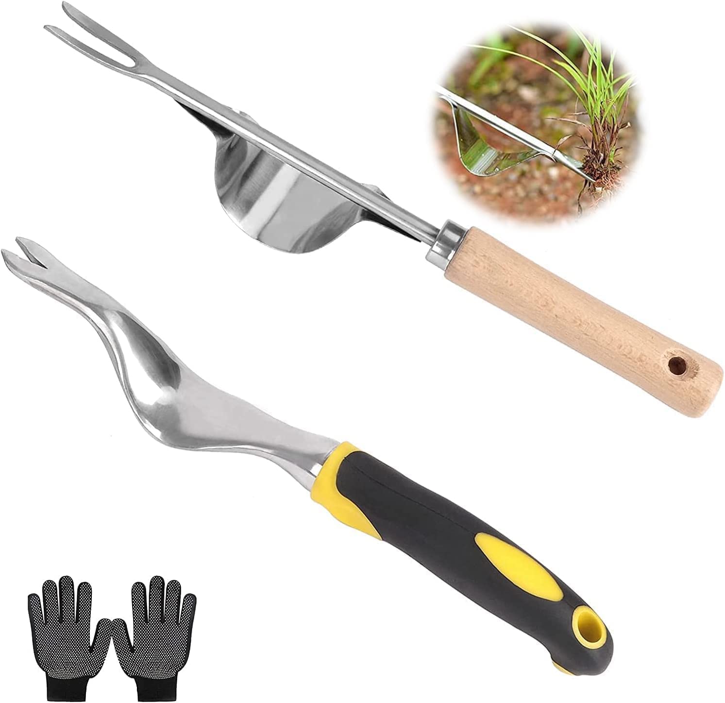 2 Pack Weeder Tool+ A Pair Of Gloves