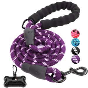JBYAMUK 5 FT Strong Dog Lead with Comfortable Padded Handle and Highly Reflective Threads for Small