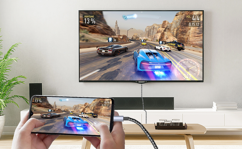 USB C to HDMI Cable (4K@60Hz), Type-C to HDMI Cable [Thunderbolt 3 Compatible]