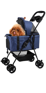 pet stroller cat stroller dog stroller for small dogs dog stroller with detachable carrier 