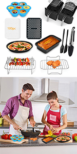 10pcs Dual Air Fryer Accessories