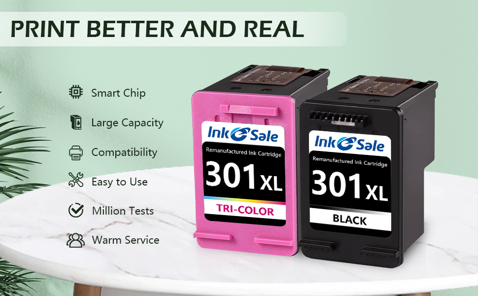 301 Ink Cartridges for DeskJet 1000 1050 1510 2050 2510 2540 ENVY 4500 4502 5530 5532 OfficeJet 2600