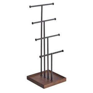 Amazon Basics Four-Tiered Jewellery Tree Stand - Walnut/Black