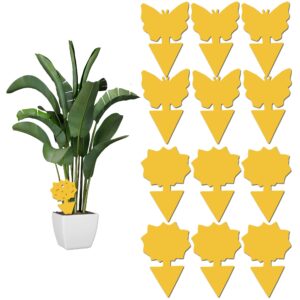 12 pack Sticky Fruit Fly and Fungus Gnat Trap Yellow Sticky Fly Traps Insect Killer for Houseplant indoor and outdoor plants