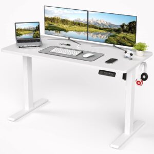 Sunon Electric Height Adjustable Standing Desk Sit Stand Desk with Whole Board for Home Working