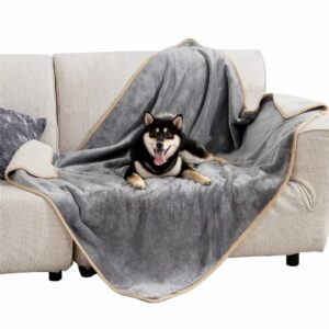 Lesure Waterproof Dog Blanket Washable - 120x100cm Fleece Blanket For Large Dogs and Pets