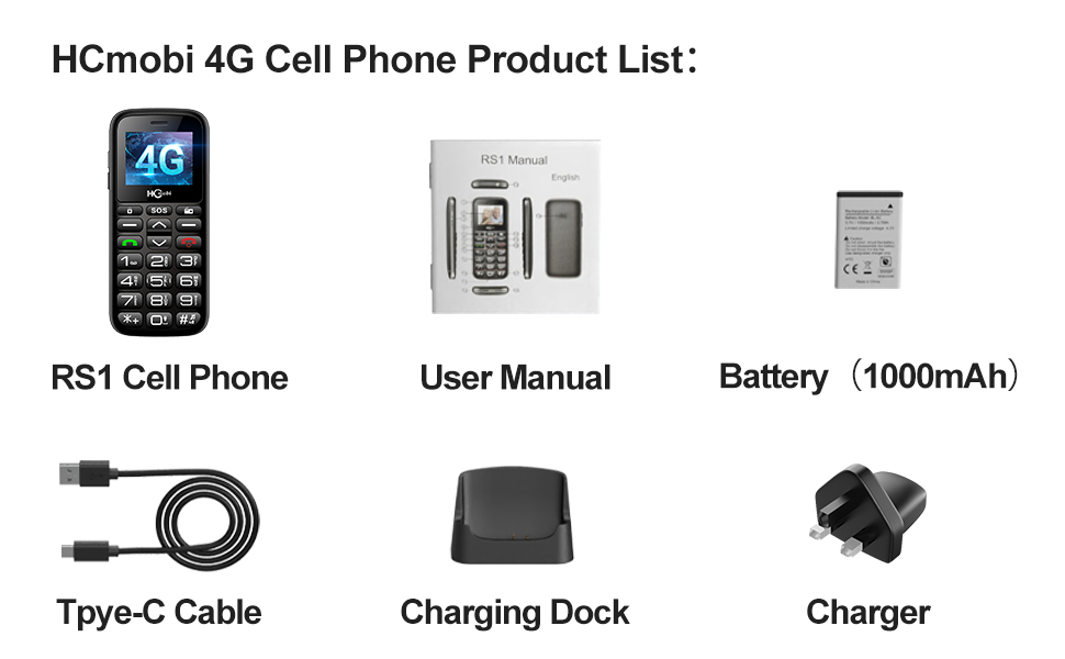 Large button cell phone for the elderly