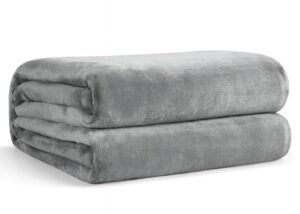 EHEYCIGA Fleece Blanket Grey Throws for Sofas Fluffy Warm Soft Blanket for Bed Settees Armchairs