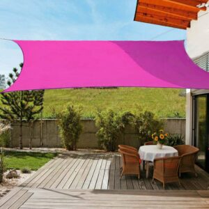 OldPAPA Sun Shade Sail Rectangle Waterproof Sun Shade 95% UV Block Sunscreen Awning Garden Beach Patio Canopy Pink 3x3m