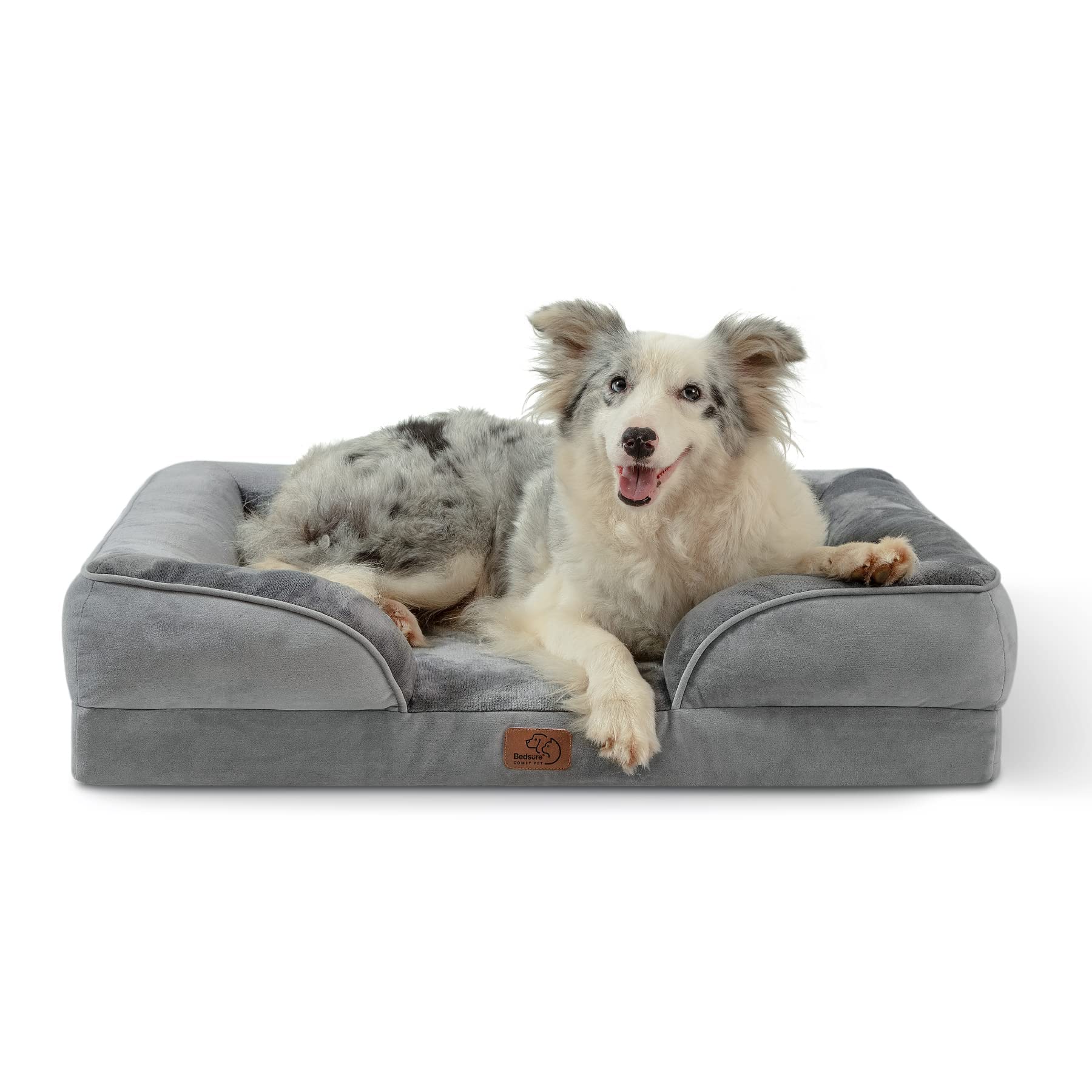 Bedsure Large Dog Bed Sofa - Washable Orthopedic Dog Beds and Couch with Removable Flannel Cover