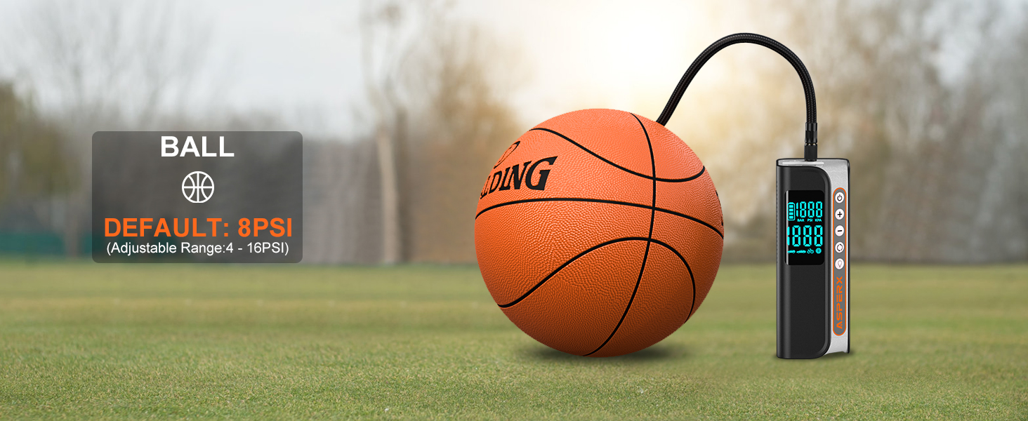 Ball default: 8PSI (Adjustable range: 4-16PSI )