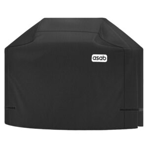 ASAB Heavy Duty BBQ Cover Waterproof 600D Oxford Fabric Barbecue Cover Anti UV Coating Velcro Straps Closure Windproof and Portable Drum Gas BBQ Cover for Outdoor Grill Protection 180x66x124.5cm