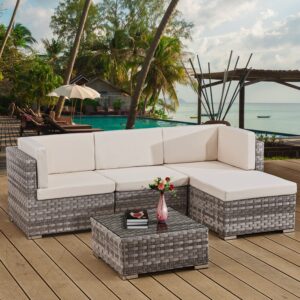ASOWNSUN Rattan Garden Furniture Sets with Chair