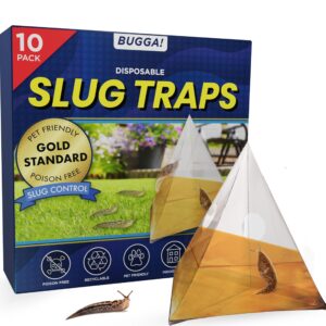 BUGGA! Slug Trap - 10 Slug Traps for Indoors and Outdoors - Disposable Beer Traps for Slugs