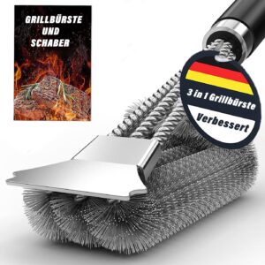 Grill Brush 3-in-1 Grill Brush Grill Cleaning Brush with Scraper