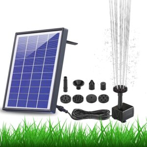 AISITIN 6.5W Solar Fountain Built-in 1500mAh Battery