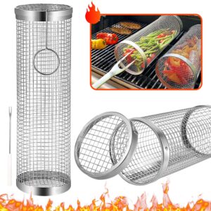 Stainless Steel BBQ Rolling Grill Basket