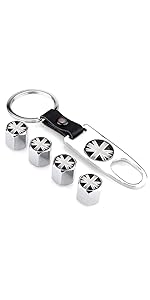keychain and valve caps