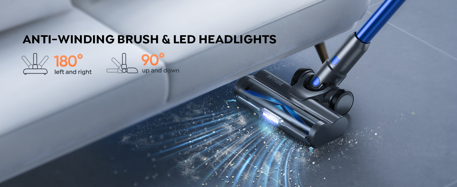 Anti-winding Brush & LED Headlights