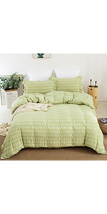 seersucker duvet cover green bedding set