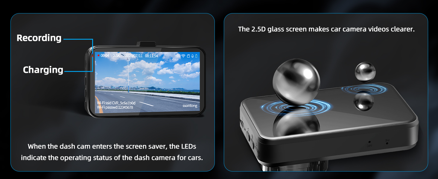 front and rear dash camera with sd card