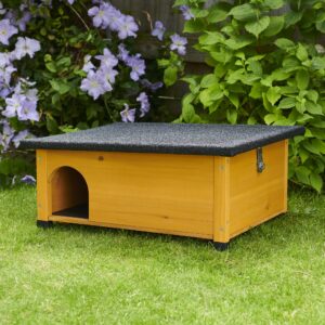FeelGoodUK Hedgehog House and Hibernation Shelter - Large Predator-Proof Outdoor Habitat - Felt Roof Cover and Full Wood Flooring - Best Pet Garden Hedgehogs Wooden Hide House