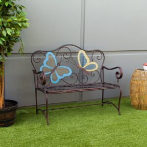 Alpine BVK546 Corporation 114L x 58W cm Outdoor 2-Person Butterfly Garden Bench