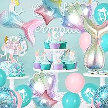Mermaid birthday decorations package include