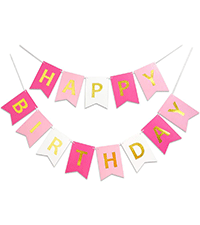 Pink girl princess banner party celebration decoration