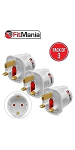 Pack of 3 EU to UK PLug Adapter