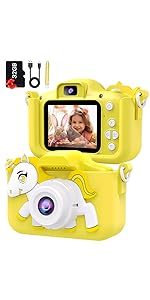 kids camera for girls 1080p digital camera for kids with 32gb sd card and selfie mode