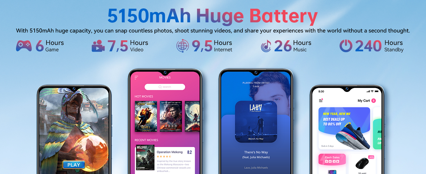 smartphone with large battery