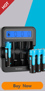 4Pack 1.5V AA Rechargeable Lithium Batteries with LCD Charger