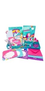Gifts for girls girls gifts arts & crafts for girls age 5 6 7 8 9 10 unicorn writing set stationery