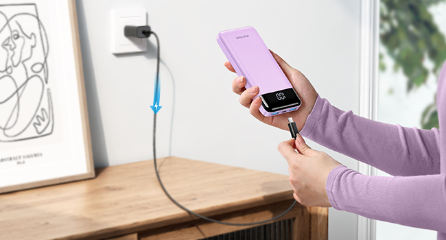Recharging via Micro USB or USB C Input