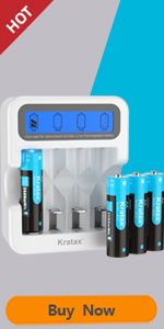 4Pack 1.5V AA Rechargeable Lithium Batteries with LCD Charger