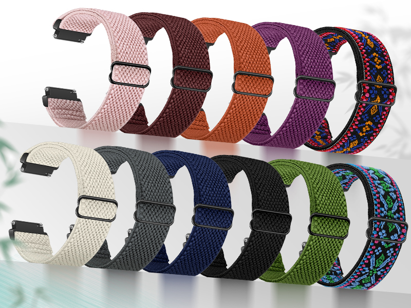 18mm 20mm 22mm Elastic Nylon Straps for Samsung/Garmin/Fossil/Amazfit