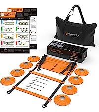 agility ladder fitness ladder exercise ladder with sports cones and drill charts