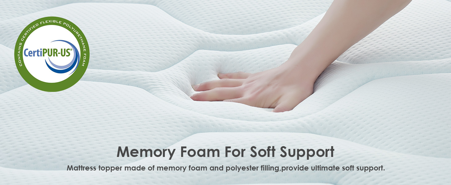 EHEYCIGA Memory Foam Mattress Topper