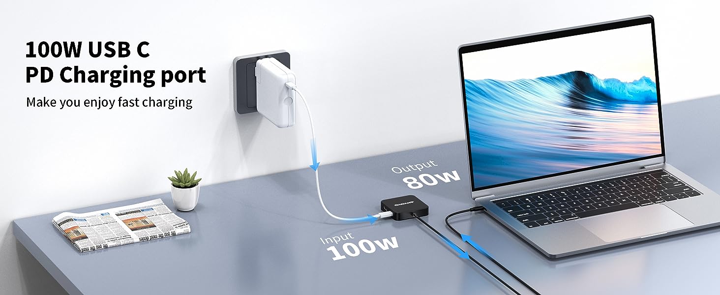 100W USB C PD charging port