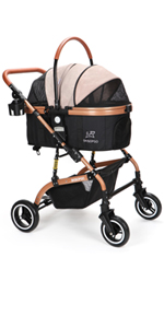 pet stroller cat stroller dog stroller for medium dogs dog stroller with detachable carrier 