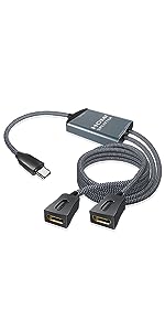 USB C to Dual HDMI Splitter Cable Adapter