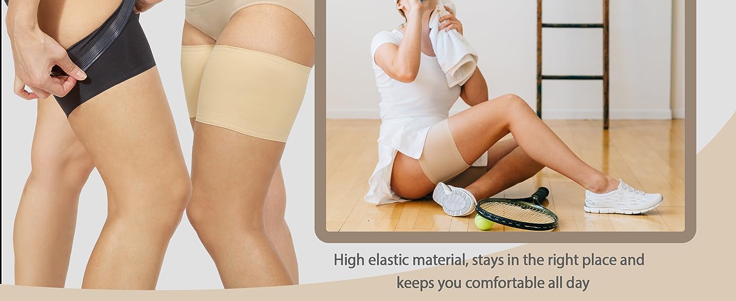 thigh chafing, anti chafing, prevent chafing, thigh rash, chafe, thigh bands, anti chub rub