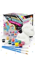 Paint Your Own unicorn Money Bank Crafts Kids Paint Pottery ceramic set kids girl kid Christmas gift